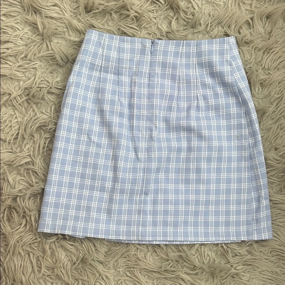Brandy Melville Light Blue Plaid Mini Skirt NO LONGER SOLD - Picture 4 of 4